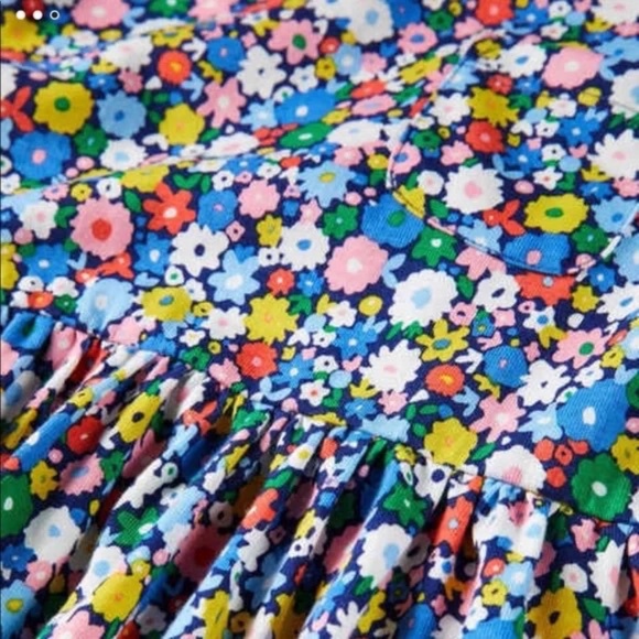 Mini Boden Girls Fun Jersey Dress 6/7Y | Blue Floral, Pockets, Soft Cotton, EUC - Picture 2 of 7